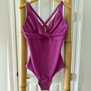 J. Crew One-Piece Swimsuit in Purple. Size 16. New!